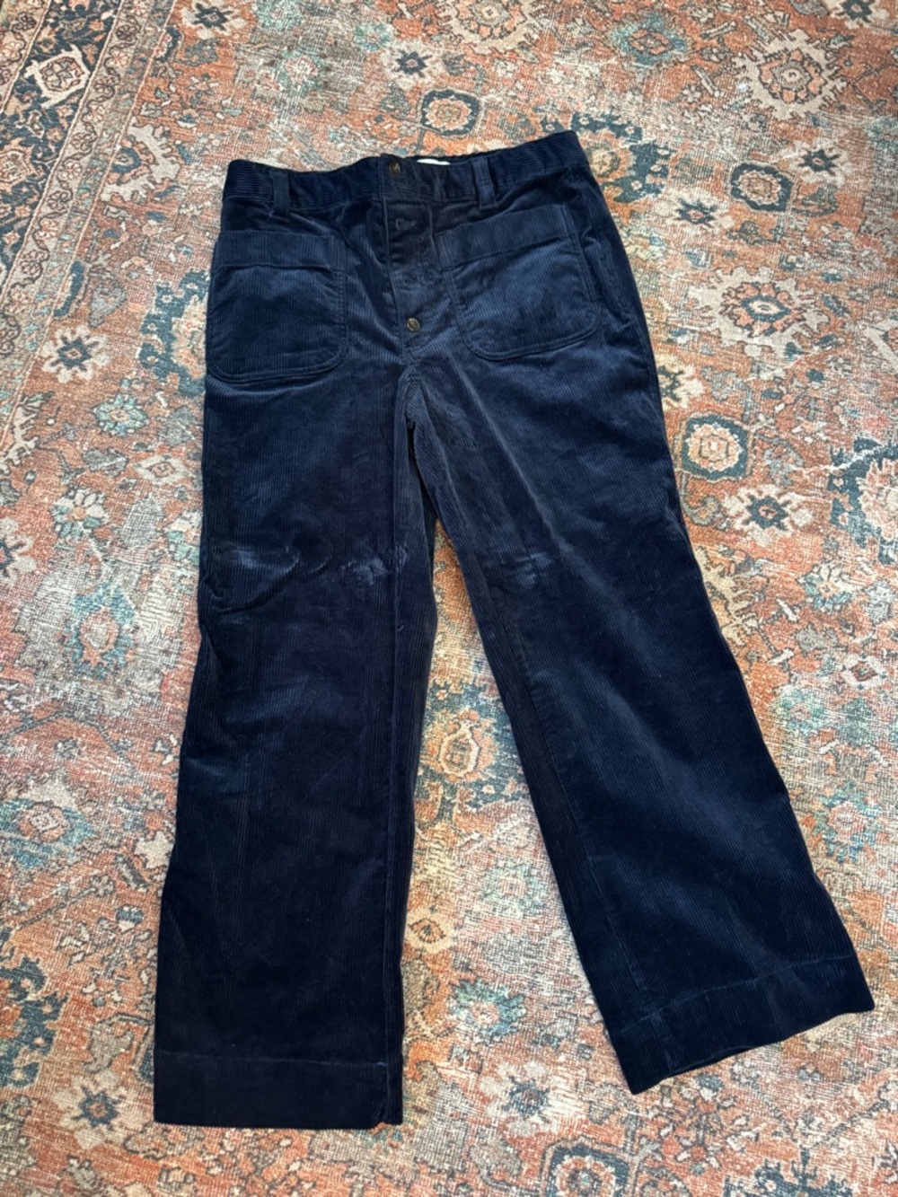 Free Assembly Corduroy High Waisted cropped wide leg pants size 12